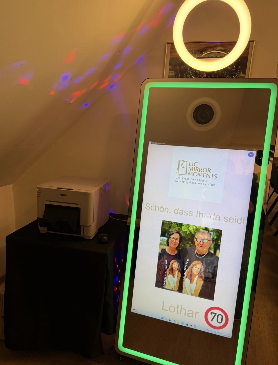 Fotobox Eichsfeld, Fotospiegel Eichsfeld, EIC Mirrow Moments, Wehnde, Magic Mirror Fotospiegel