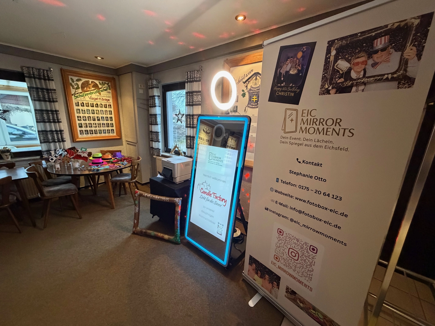 Fotobox Eichsfeld, Fotospiegel Eichsfeld, EIC Mirrow Moments, Wehnde, Magic Mirror Fotospiegel